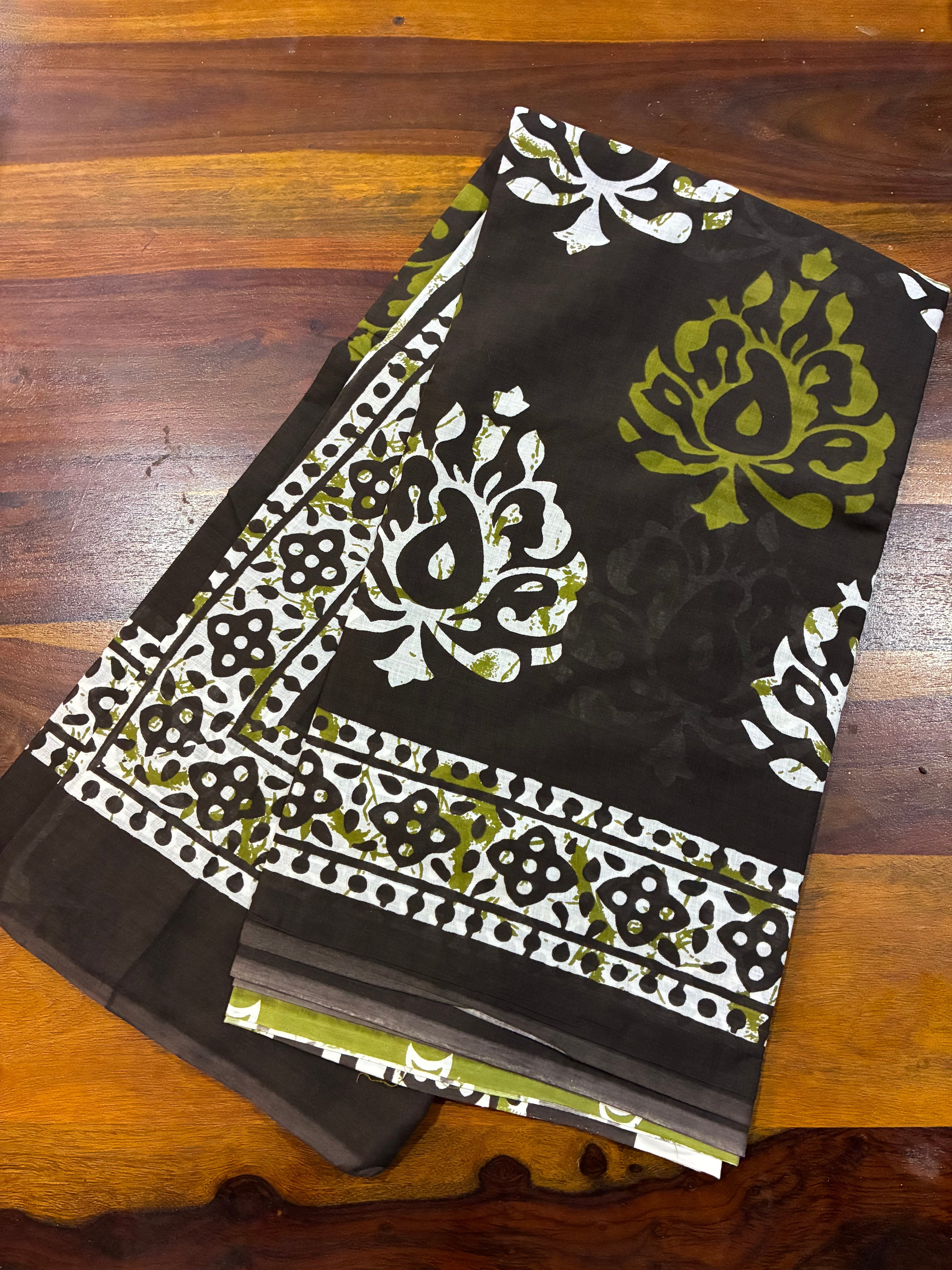 Black and Green Designer Saree