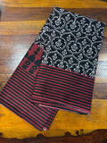 Black and Maroon Stripes Designer Saree