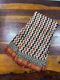 Maheswari Silk Bagru Print Saree - ZigZag