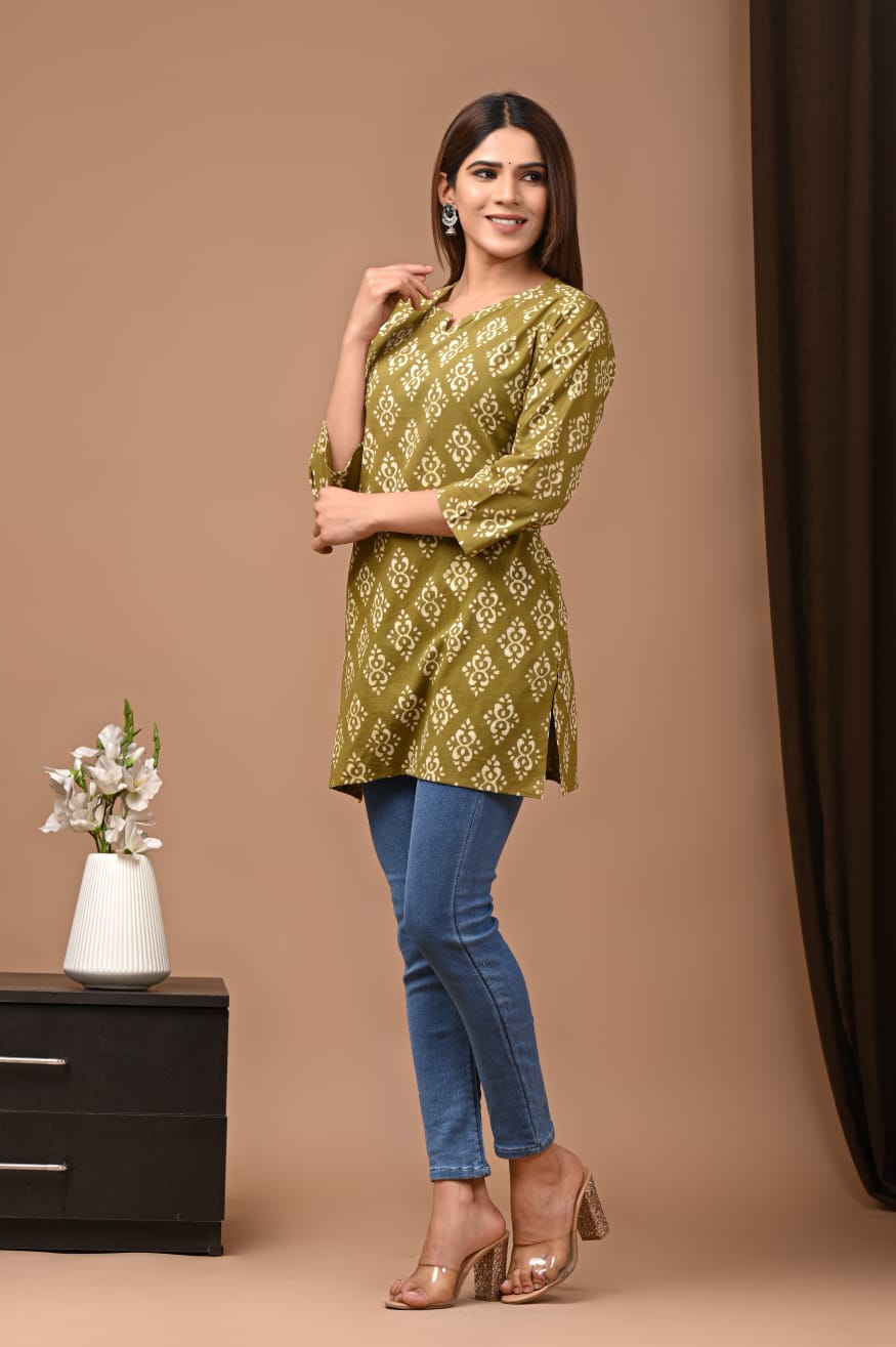 Block Print Cotton Kurti