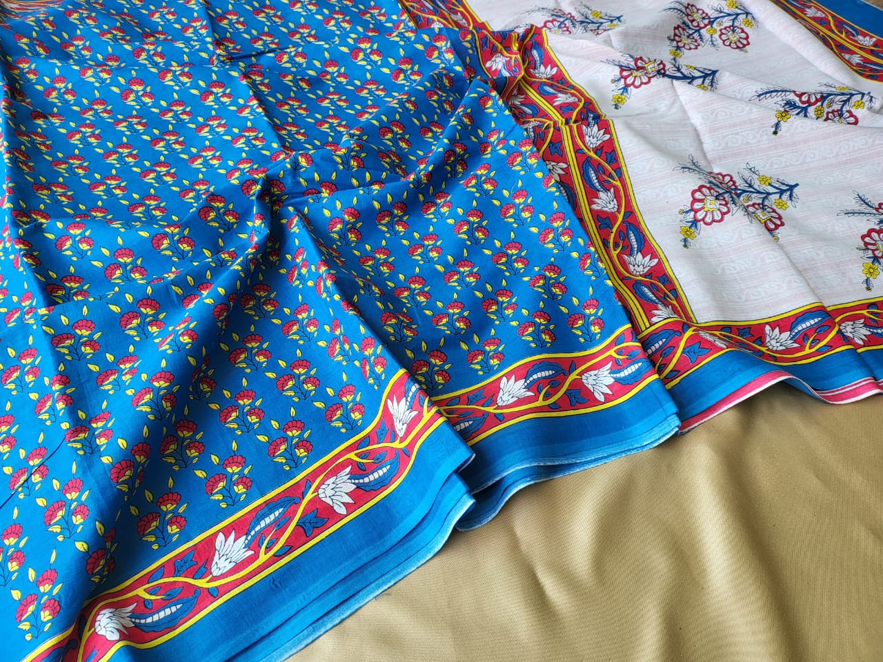 Sanganeri  Blue vintage saree