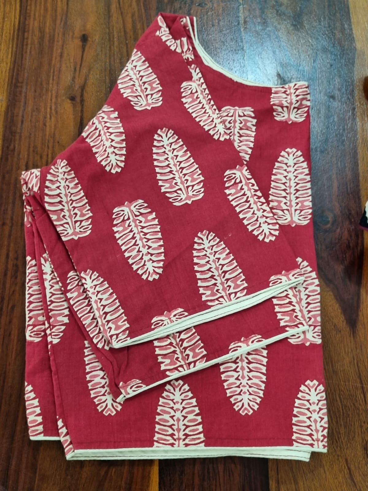 Red printed Cotton Blouse