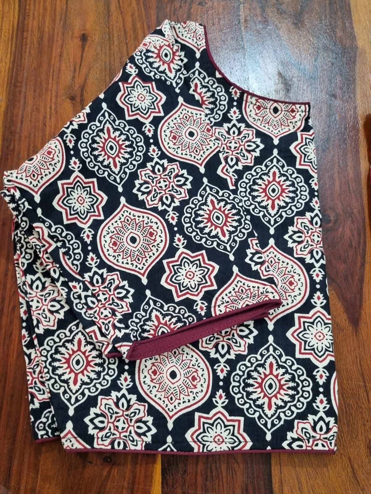 Block Print Pattern Cotton Blouse