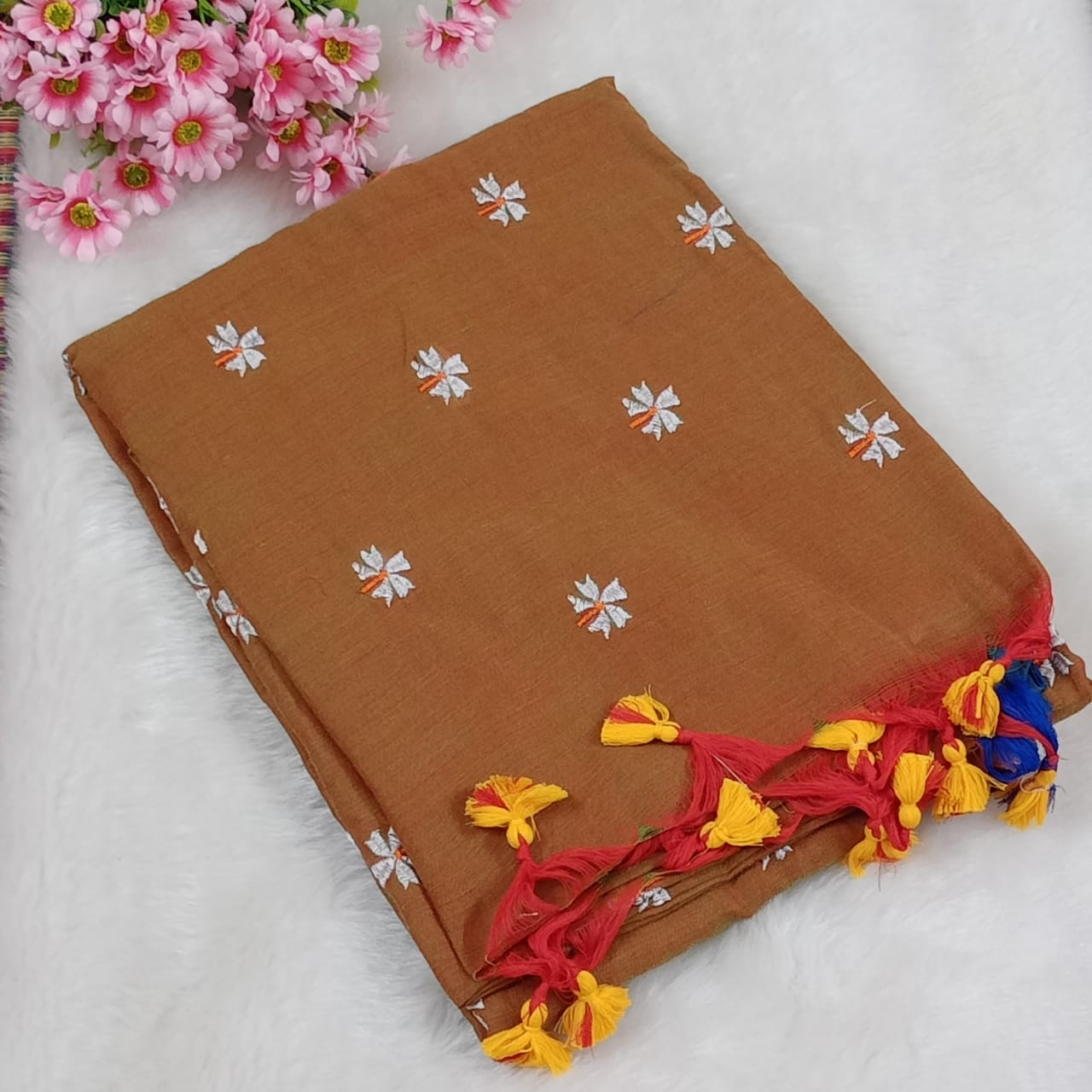 Parijat Embroidered Khadi cotton