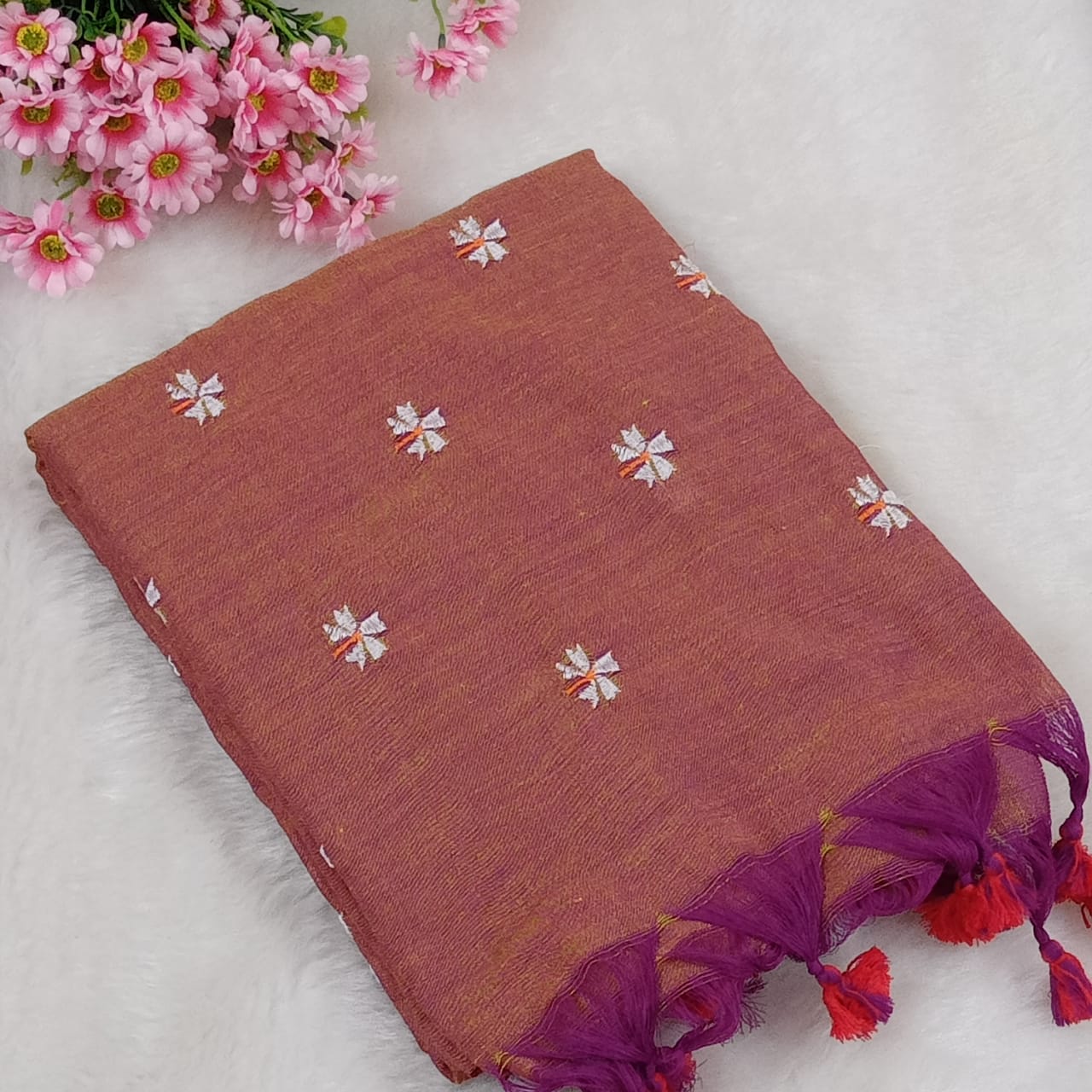 Parijat Embroidered Khadi cotton