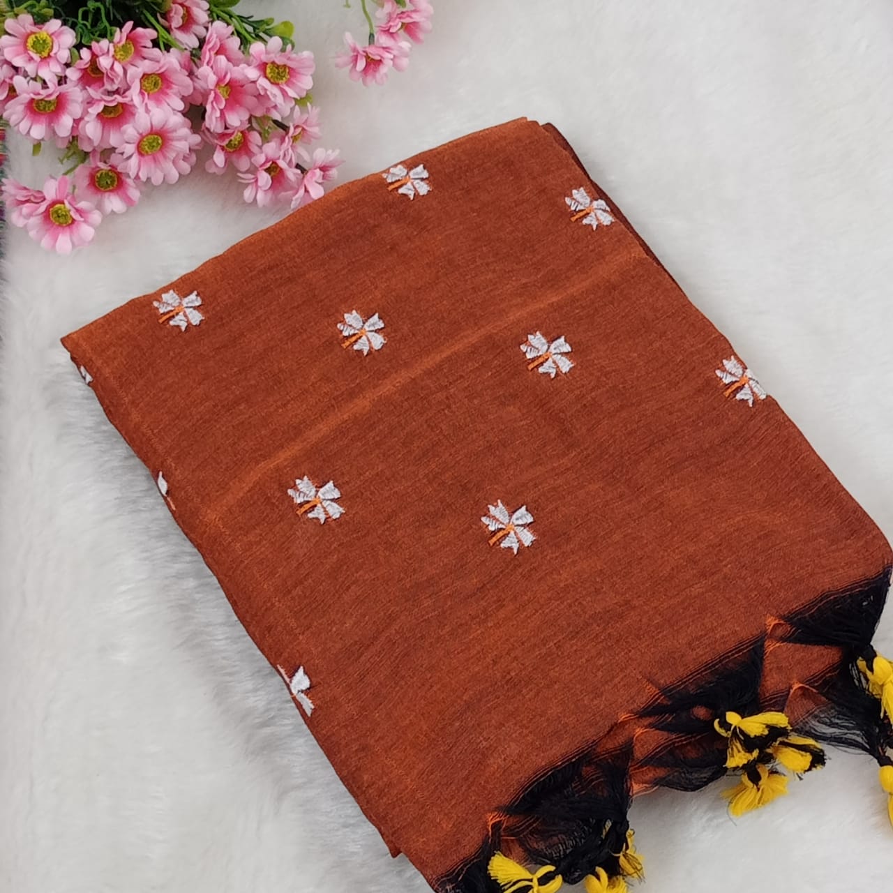 Parijat Embroidered Khadi cotton