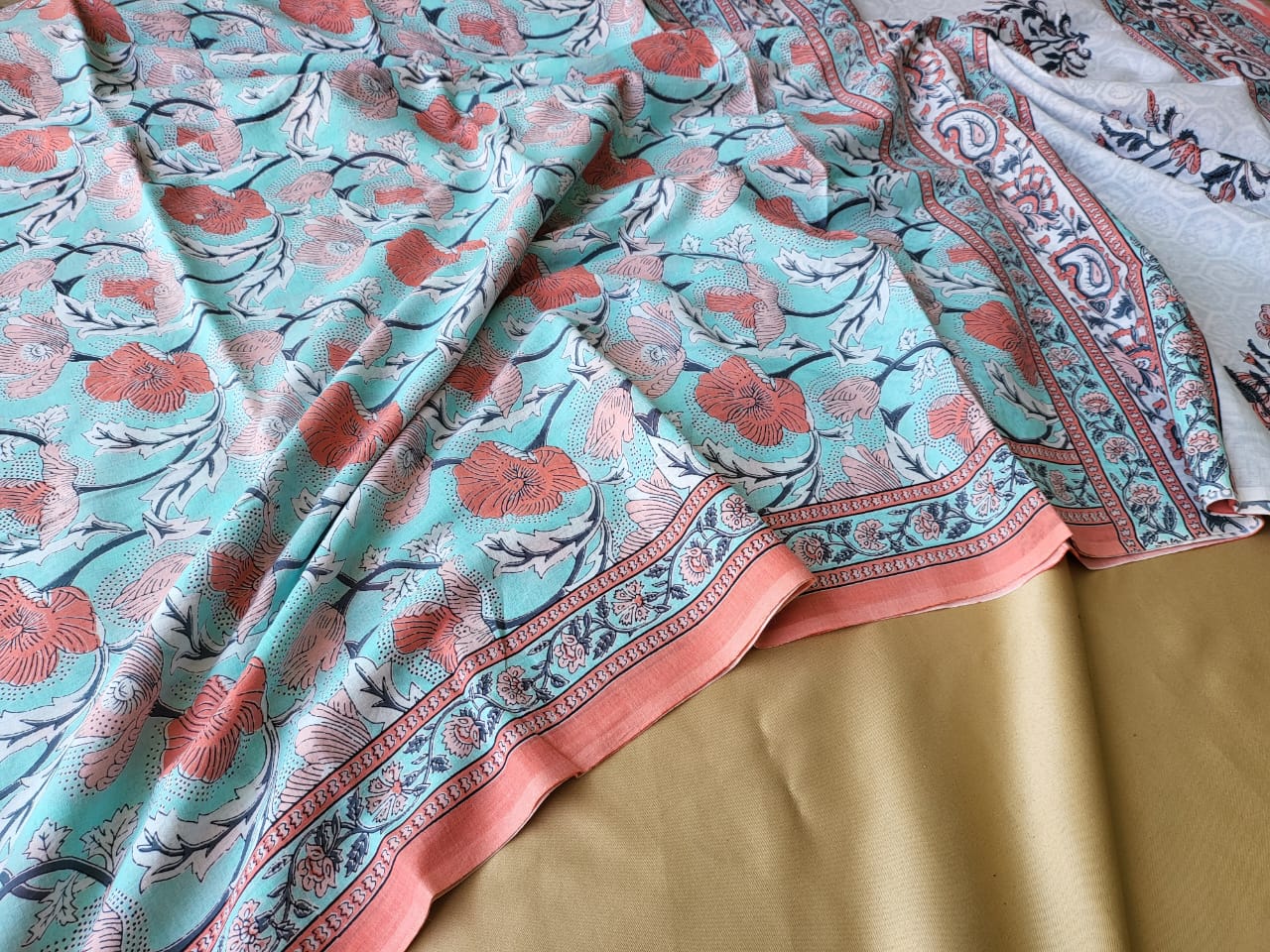 Sanganeri tarqishblue  bagh print