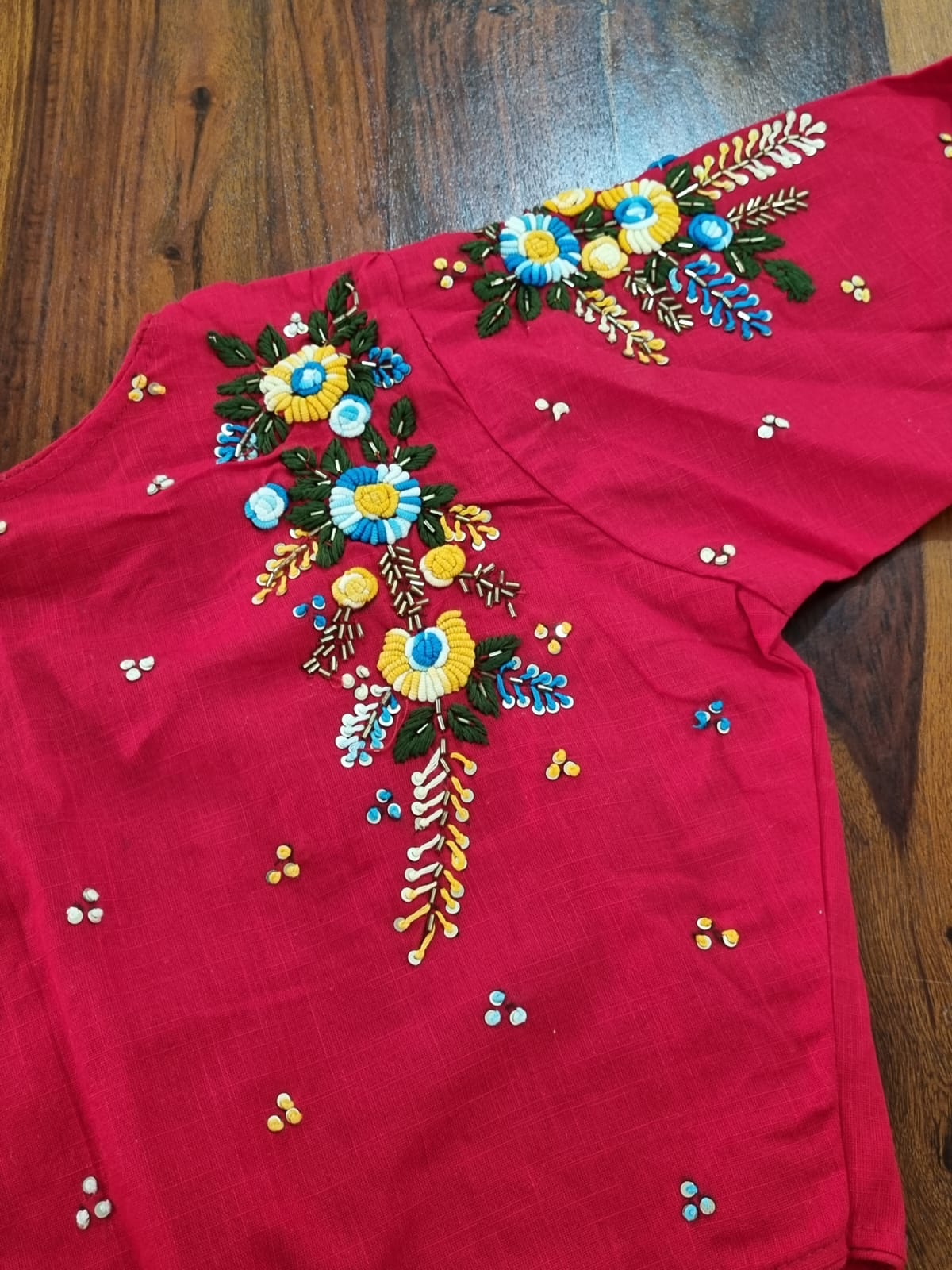 Floral Hand Embroidered Blouse